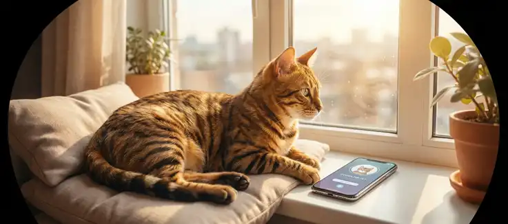 Cat next to a laptop 