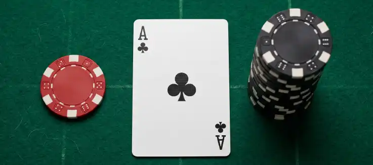 Ace card and casino chips
