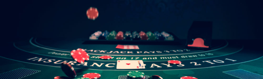 blackjack table at a casino
