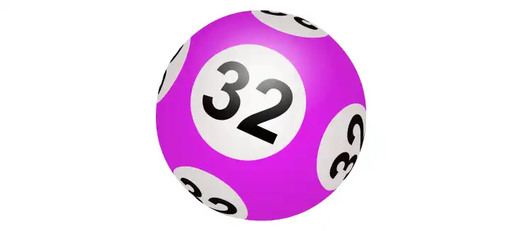lotto ball displaying number &ldquo;32&rdquo;